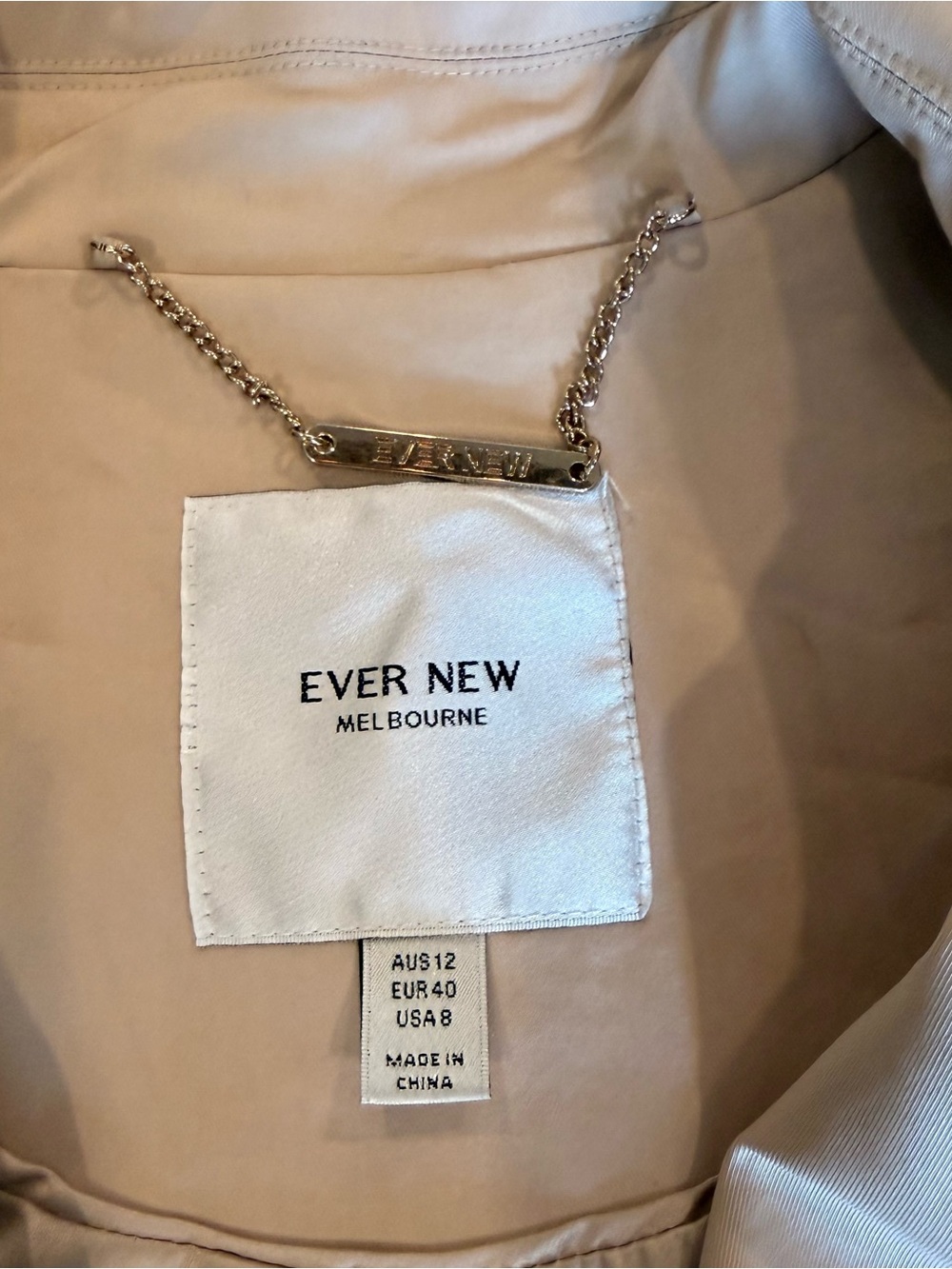 Ever New Cream Double-Breasted Trench Coat with Tie Waist - Picture 6 of 7